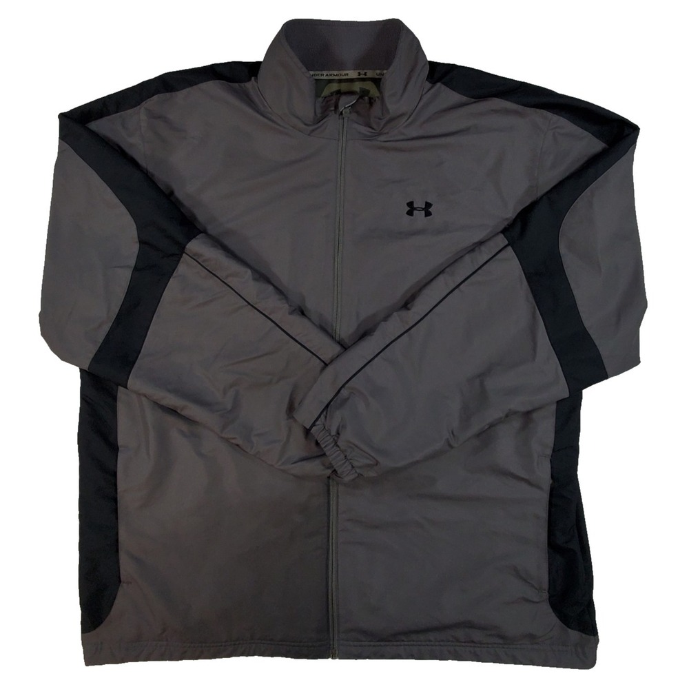 Under Armour Men's XL Insulated Jacket Gray Full Zip Fleece Lined Performance